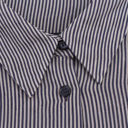 Long sleeved single breasted linen blend shirt for women