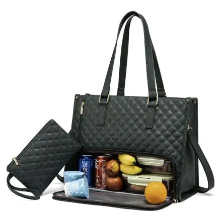 LOVEVOOK Lunch Tote Bag for Women, 15.6 Inch Laptop Bag with Insulated Lunch Compartment.