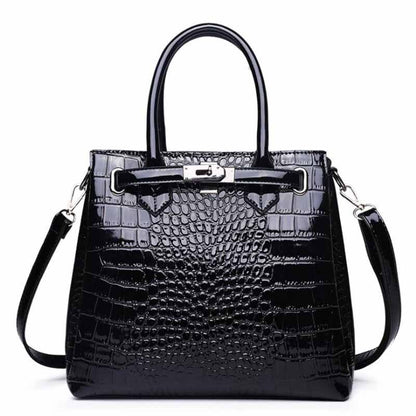 Luxury Croc Embossed Women's Handbag – Designer Top Handle Tote & Shoulder Bag