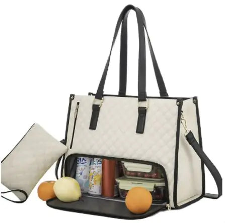 LOVEVOOK Lunch Tote Bag for Women, 15.6 Inch Laptop Bag with Insulated Lunch Compartment.