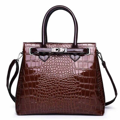 Luxury Croc Embossed Women's Handbag – Designer Top Handle Tote & Shoulder Bag