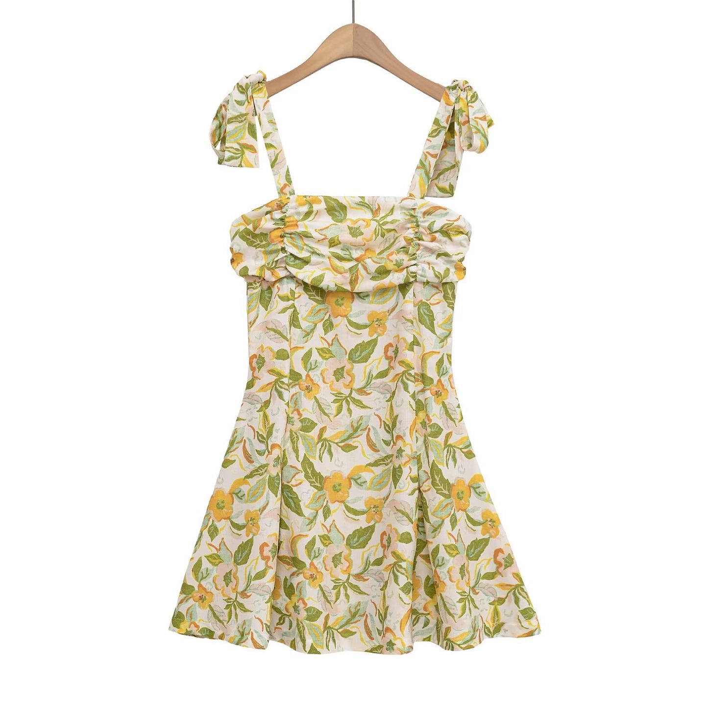 Women's Floral Tie-Strap Mini Dress