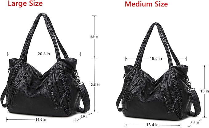 Women's Large Soft Leather Hobo Shoulder Bag