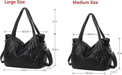 Women's Large Soft Leather Hobo Shoulder Bag