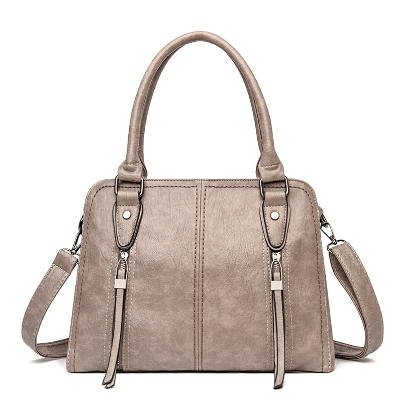 New Retro Fashion High Quality Leather Women's Handbags Large Capacity Messenger Bags Ladies Casual Simple Messenger Bags
