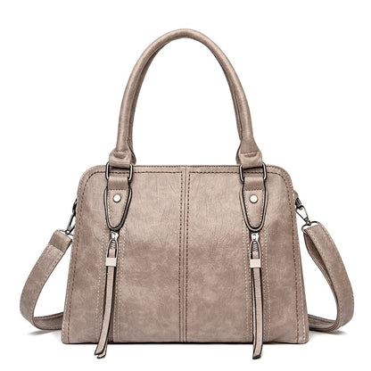 New Retro Fashion High Quality Leather Women's Handbags Large Capacity Messenger Bags Ladies Casual Simple Messenger Bags
