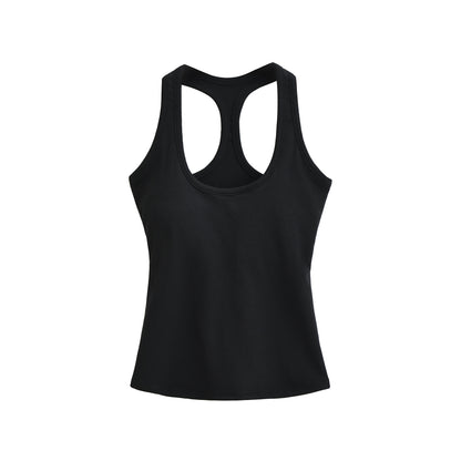 Workout Yoga Tank Top for Women with Padded Bra, Wearable as Outer or Inner Layer, Backless Design, Summer Strappy Top