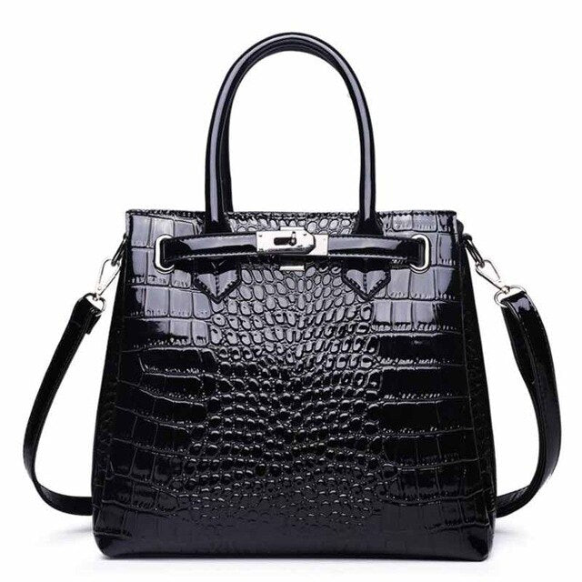 Luxury Croc Embossed Women's Handbag – Designer Top Handle Tote & Shoulder Bag
