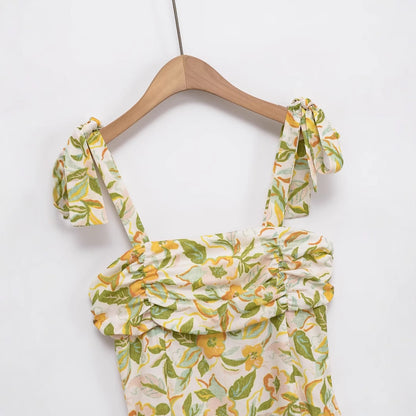 Women's Clothing Printed Linen Blend Short Dress