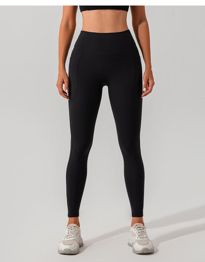 Women's Ribbed High-Waist Pocket Leggings – Tummy Control Yoga & Gym Pants