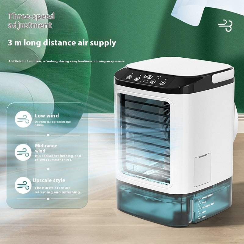 Air Cooler Desktop Air Conditioner Fan Dual Spray Cooling Electric Fan with ice box cooling