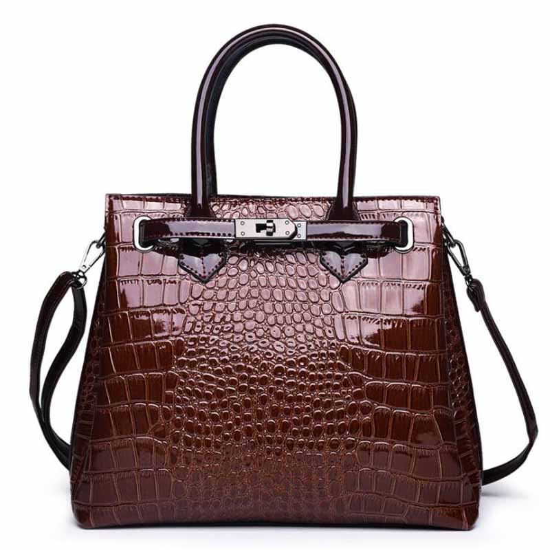 Luxury Croc Embossed Women's Handbag – Designer Top Handle Tote & Shoulder Bag
