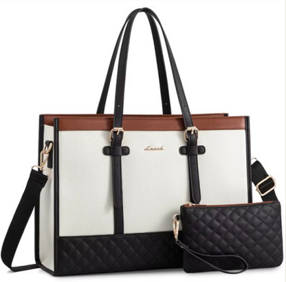 LOVEVOOK Laptop Bag for Women Canvas Tote Bag, Large Capacity Work Bag