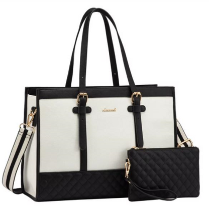LOVEVOOK Laptop Bag for Women Canvas Tote Bag, Large Capacity Work Bag