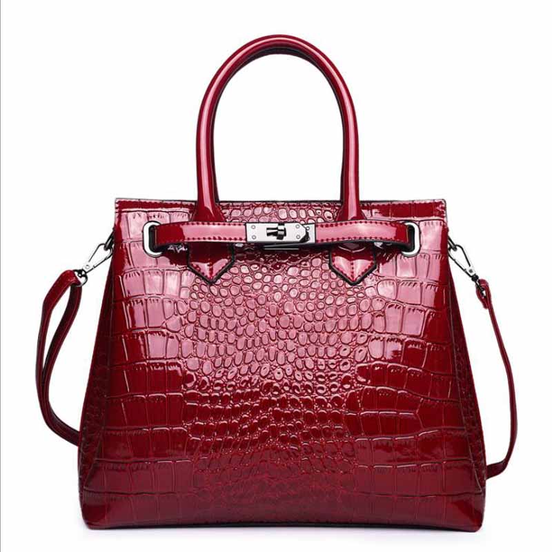 Luxury Croc Embossed Women's Handbag – Designer Top Handle Tote & Shoulder Bag
