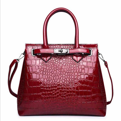 Luxury Croc Embossed Women's Handbag – Designer Top Handle Tote & Shoulder Bag