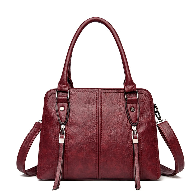 New Retro Fashion High Quality Leather Women's Handbags Large Capacity Messenger Bags Ladies Casual Simple Messenger Bags