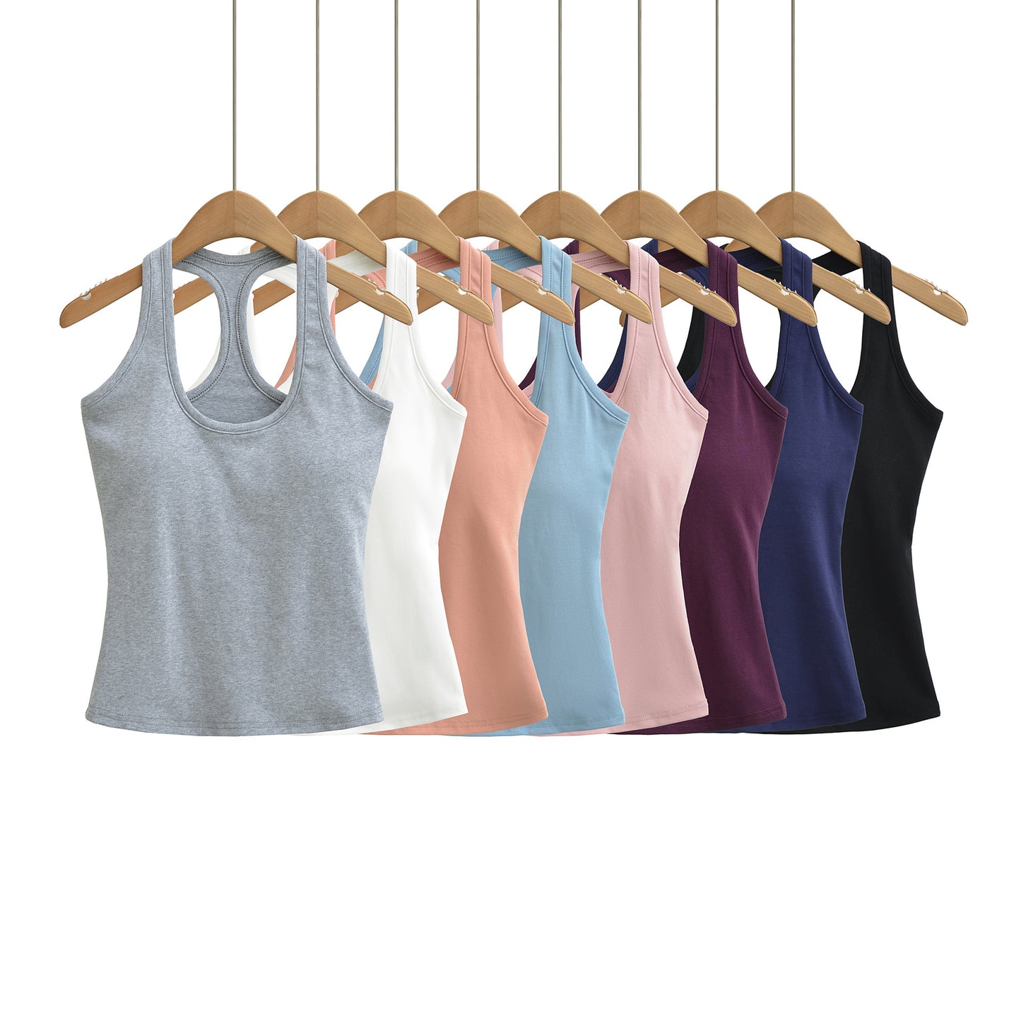 Workout Yoga Tank Top for Women with Padded Bra, Wearable as Outer or Inner Layer, Backless Design, Summer Strappy Top