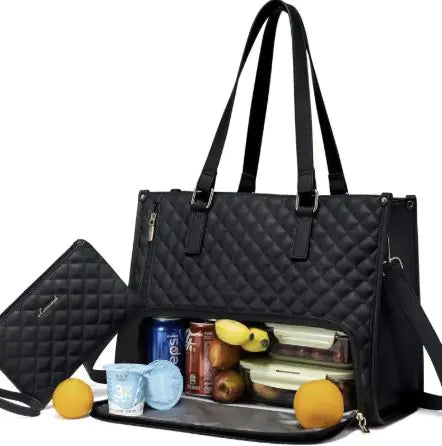 LOVEVOOK Lunch Tote Bag for Women, 15.6 Inch Laptop Bag with Insulated Lunch Compartment.