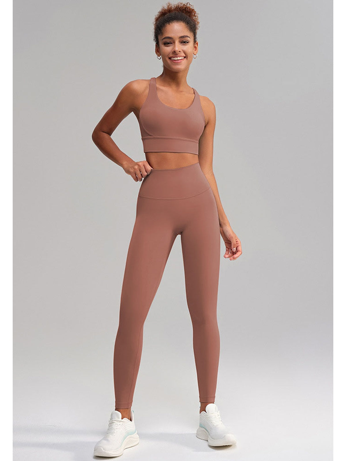 Seamless 2 Piece Workout Set for Women – Sleeveless Top & High Waisted Leggings