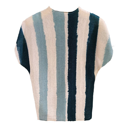 Summer Miyake Simple Striped Print Pleated T-shirt Casual Elegant Office Ladies Women's T-shirt Women Clothing