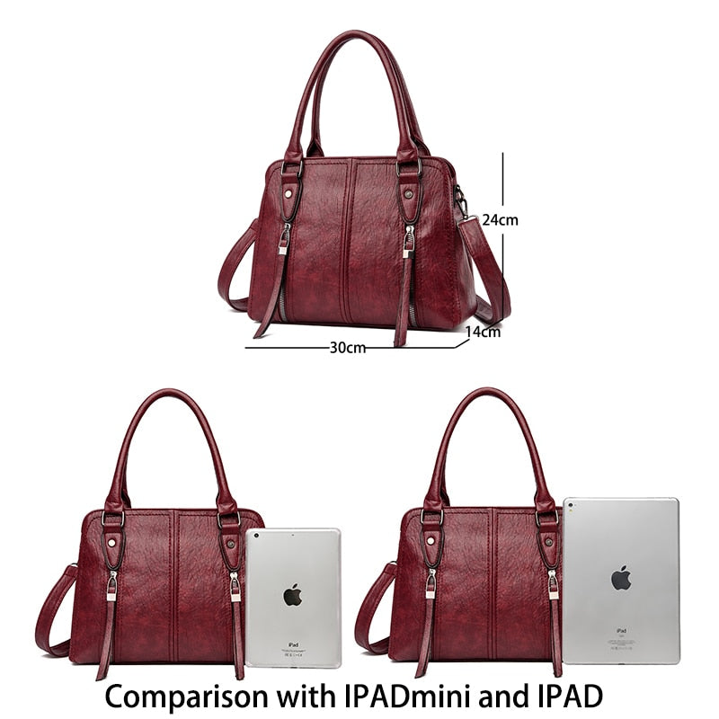 New Retro Fashion High Quality Leather Women's Handbags Large Capacity Messenger Bags Ladies Casual Simple Messenger Bags