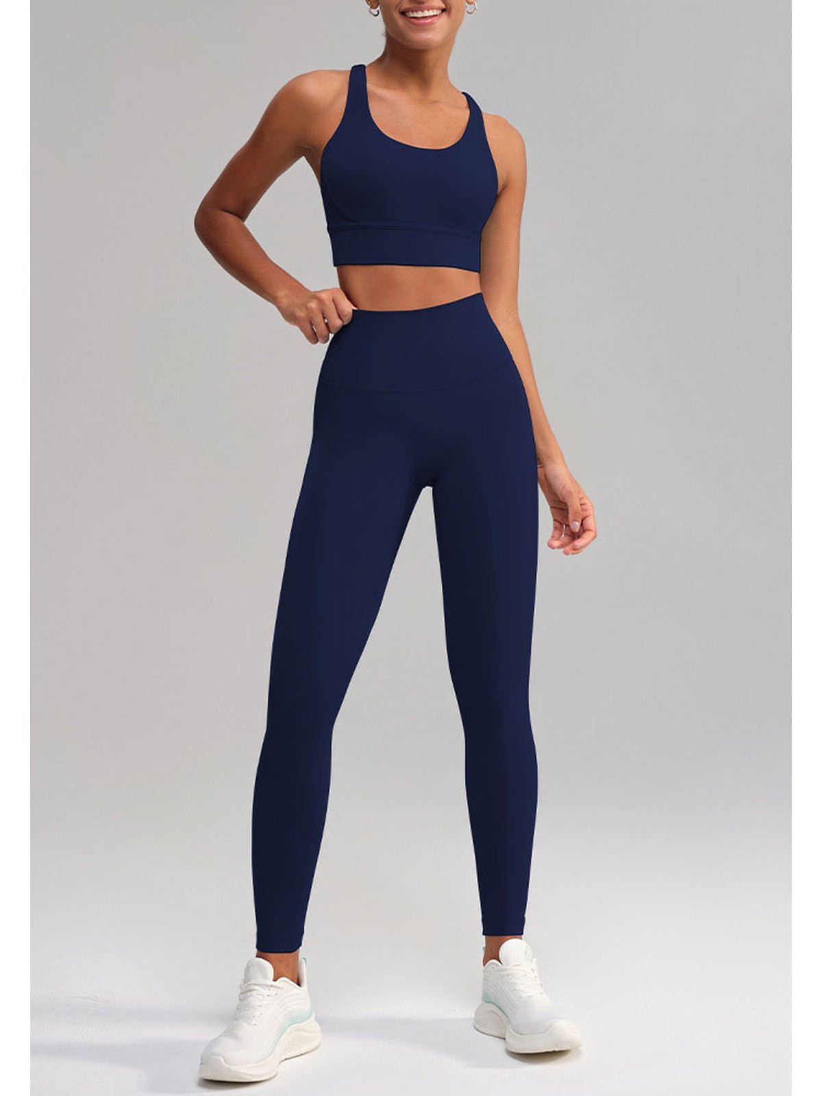 Seamless 2 Piece Workout Set for Women – Sleeveless Top & High Waisted Leggings