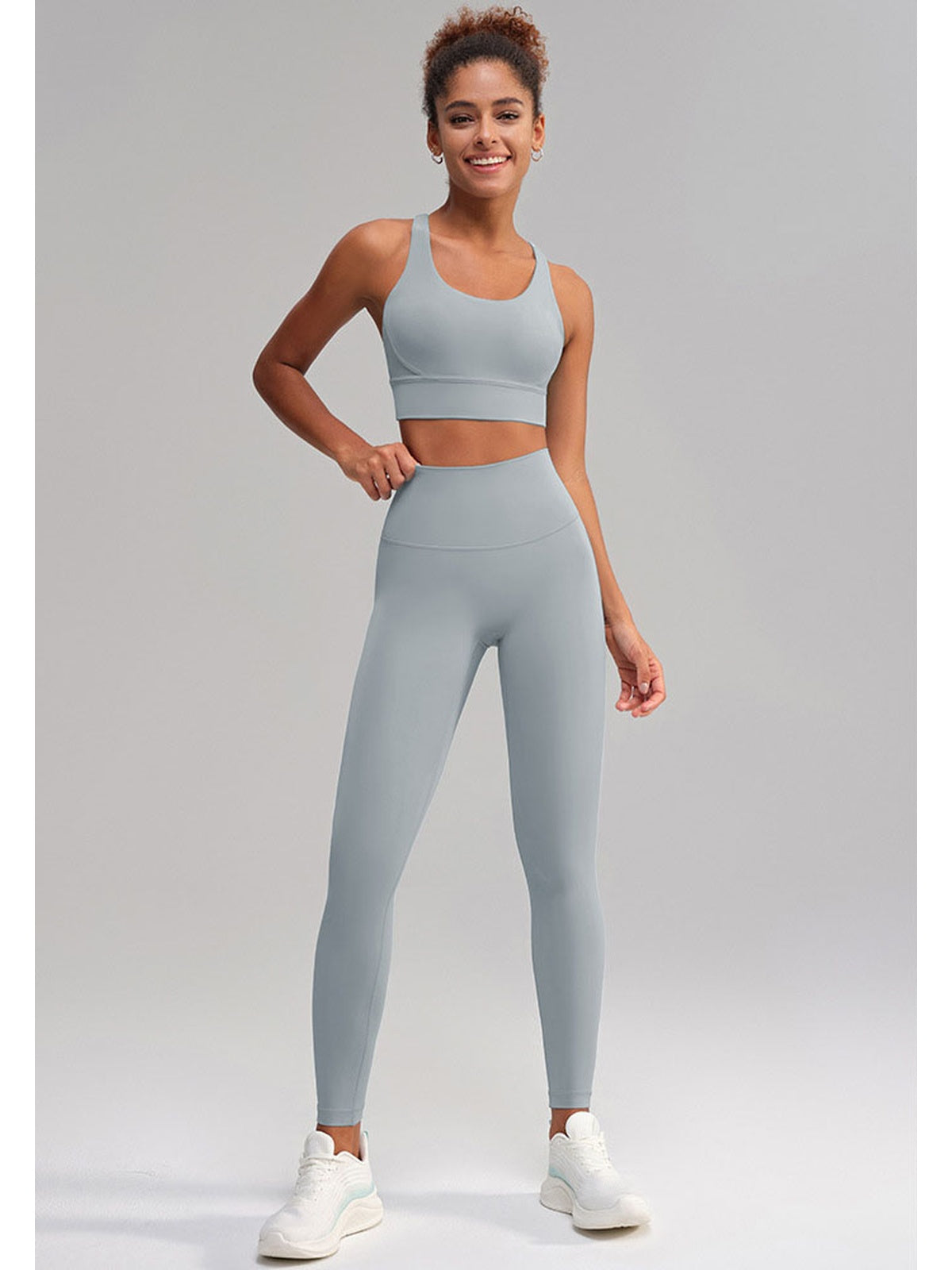 Seamless 2 Piece Workout Set for Women – Sleeveless Top & High Waisted Leggings