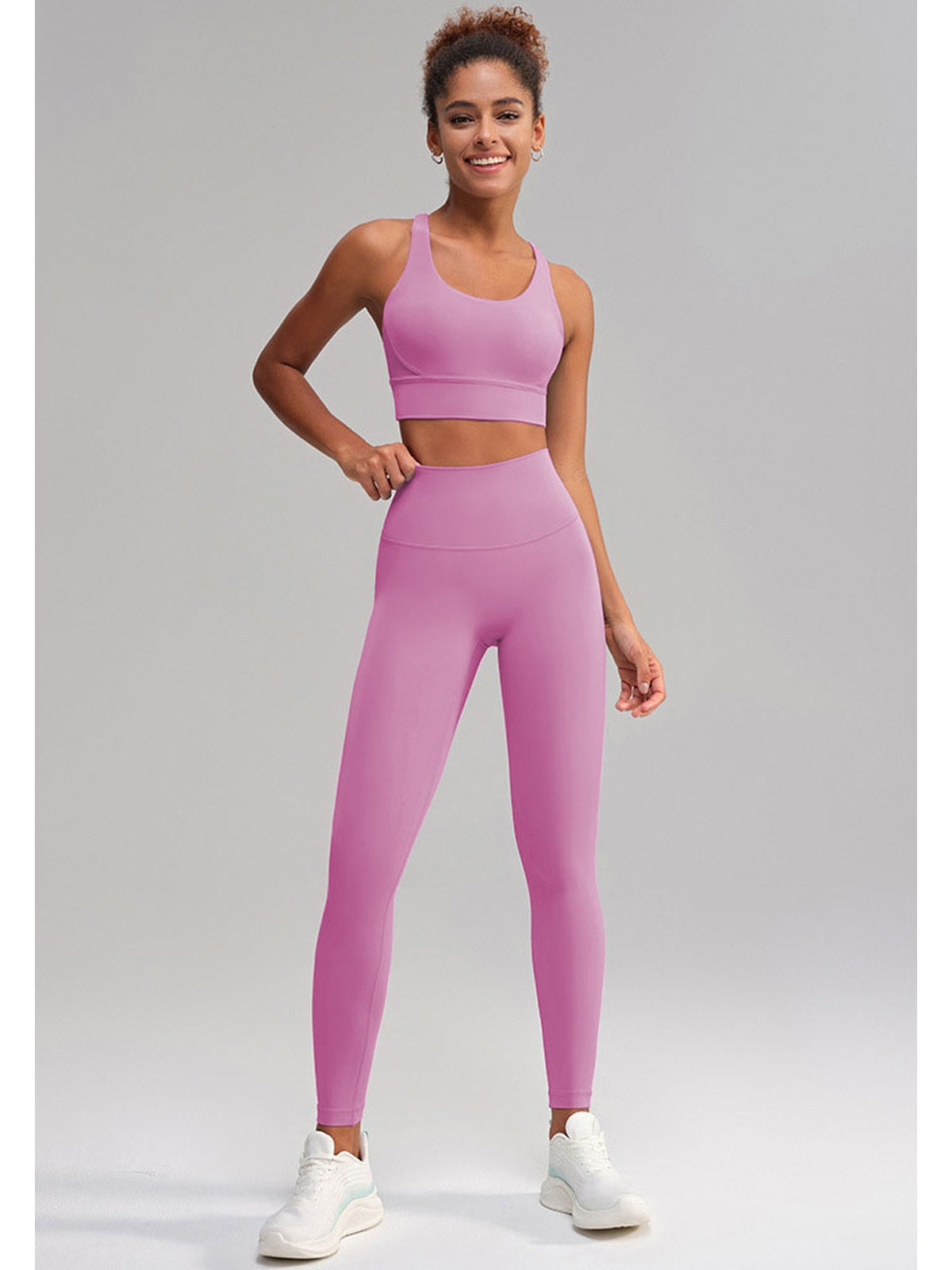 Seamless 2 Piece Workout Set for Women – Sleeveless Top & High Waisted Leggings