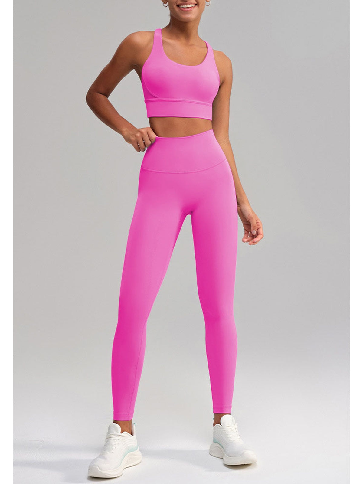 Seamless 2 Piece Workout Set for Women – Sleeveless Top & High Waisted Leggings