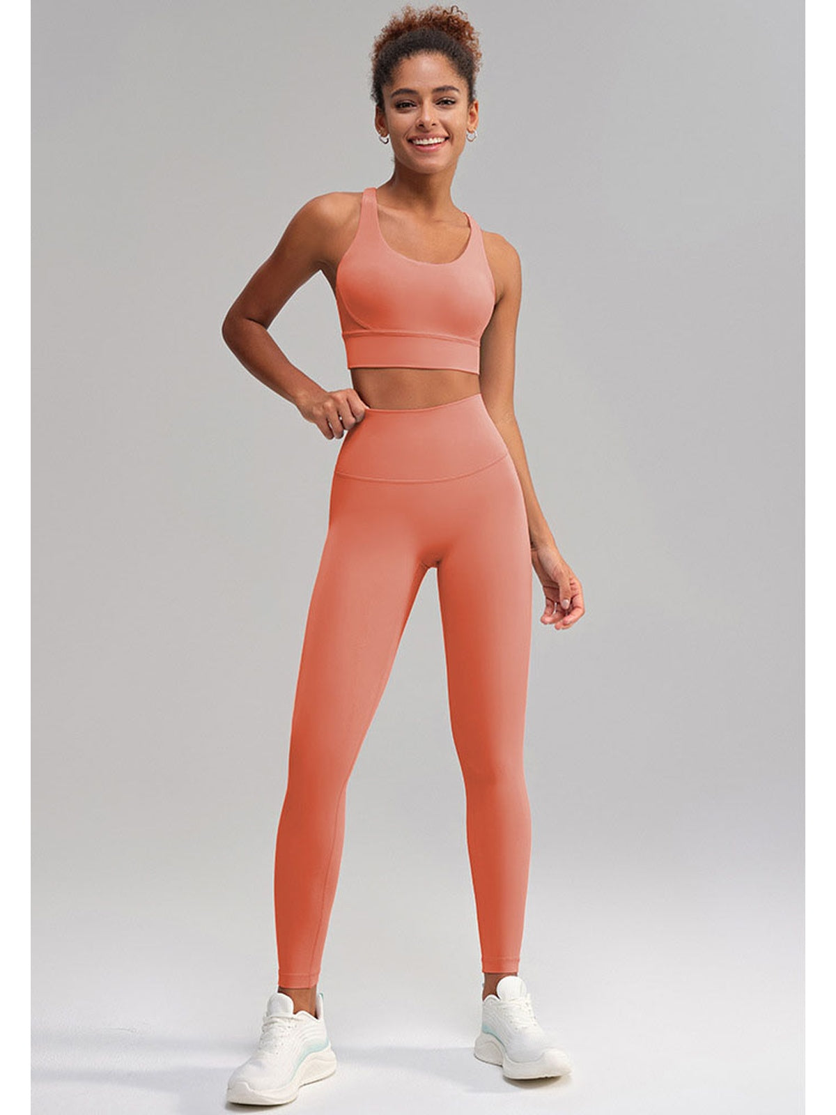 Seamless 2 Piece Workout Set for Women – Sleeveless Top & High Waisted Leggings
