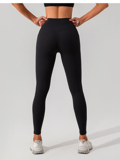 Ribbed High-Waist Pocket Leggings — Tummy Control Yoga & Gym Pants