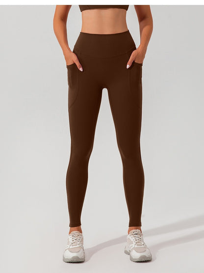 Ribbed High-Waist Pocket Leggings — Tummy Control Yoga & Gym Pants
