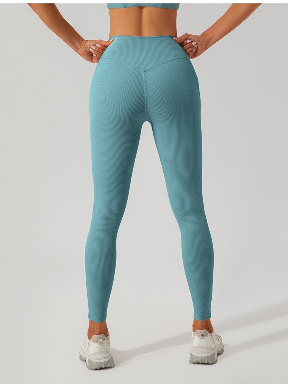 Ribbed High-Waist Pocket Leggings — Tummy Control Yoga & Gym Pants