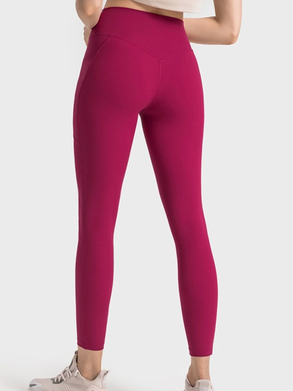 Ribbed High-Waist Pocket Leggings — Tummy Control Yoga & Gym Pants