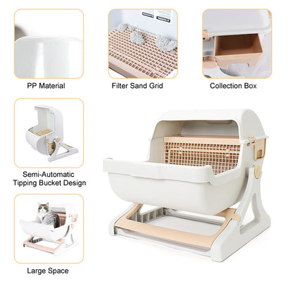 Semi-Automatic Self-Cleaning Cat Litter Box