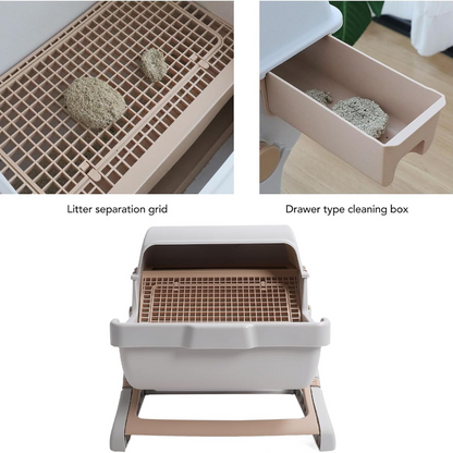 Semi-Automatic Self-Cleaning Cat Litter Box
