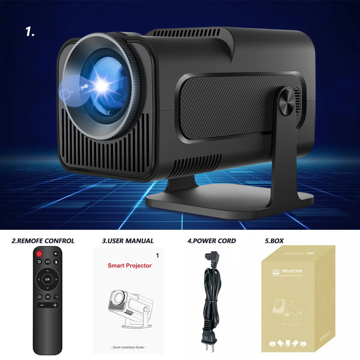 Small Projector 4K Wireless WiFi Smart 5G Projector