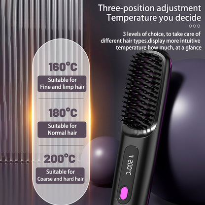 Hair Straightener Brush Cordless Straightening Comb