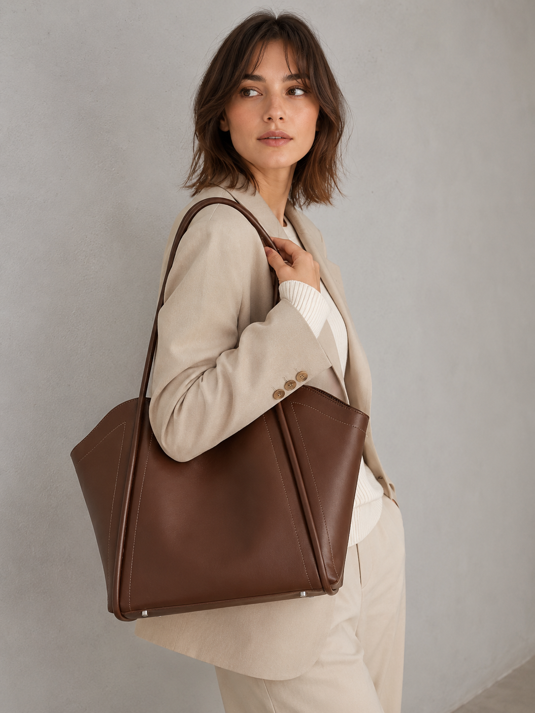 Premium Women's Luxe Leather Tote Bag