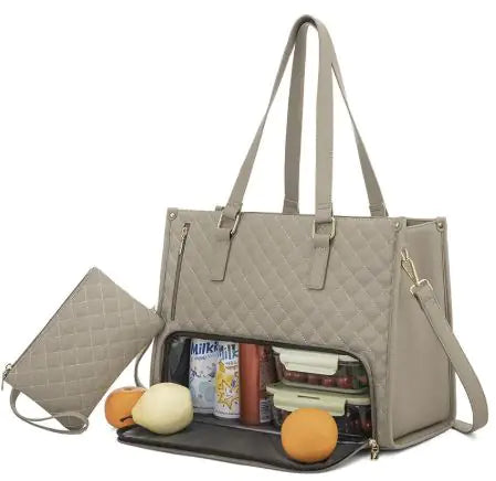 LOVEVOOK Lunch Tote Bag for Women, 15.6 Inch Laptop Bag with Insulated Lunch Compartment.
