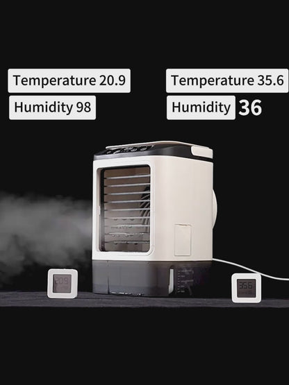 Air Cooler Desktop Air Conditioner Fan Dual Spray Cooling Electric Fan with ice box cooling