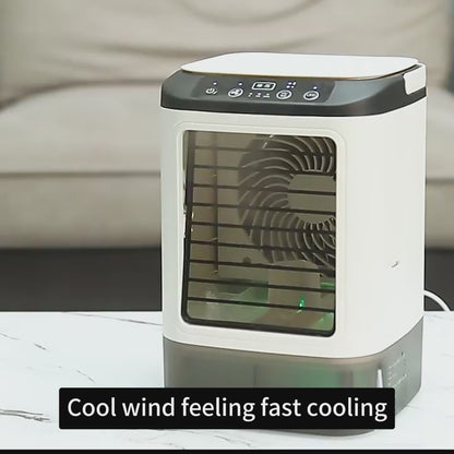 Air Cooler Desktop Air Conditioner Fan Dual Spray Cooling Electric Fan with ice box cooling